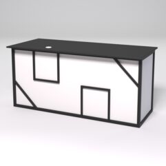 Стол двухтумбовый офисный С-07А СТРОНГ в стиле ЛОФТ декор №4, Черный и Белый