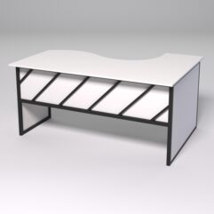 Стол эргономичный офисный СЭ-11 (левосторонний) СТРОНГ в стиле ЛОФТ декор №2, Белый