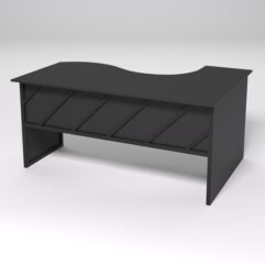 Стол эргономичный офисный СЭ-11 (левосторонний) СТРОНГ в стиле ЛОФТ декор №2, Черный