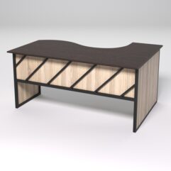 Стол эргономичный офисный СЭ-11 (левосторонний) СТРОНГ в стиле ЛОФТ декор №2, Дуб Венге и Дуб Сонома