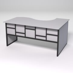 Стол эргономичный офисный СЭ-11 (левосторонний) СТРОНГ в стиле ЛОФТ декор №3, Серый