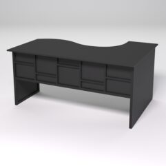 Стол эргономичный офисный СЭ-11 (левосторонний) СТРОНГ в стиле ЛОФТ декор №3, Черный