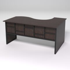 Стол эргономичный офисный СЭ-11 (левосторонний) СТРОНГ в стиле ЛОФТ декор №3, Дуб Венге