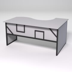 Стол эргономичный офисный СЭ-11 (левосторонний) СТРОНГ в стиле ЛОФТ декор №4, Серый