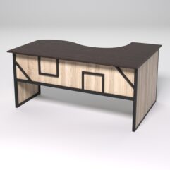 Стол эргономичный офисный СЭ-11 (левосторонний) СТРОНГ в стиле ЛОФТ декор №4, Дуб Венге и Дуб Сонома