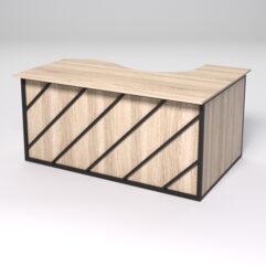 Стол эргономичный офисный СЭ-11А (левосторонний) СТРОНГ в стиле ЛОФТ декор №2, Дуб Сонома