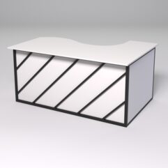 Стол эргономичный офисный СЭ-11А (левосторонний) СТРОНГ в стиле ЛОФТ декор №2, Белый