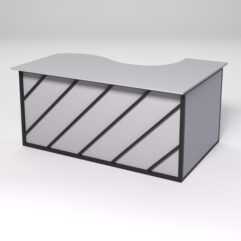 Стол эргономичный офисный СЭ-11А (левосторонний) СТРОНГ в стиле ЛОФТ декор №2, Серый