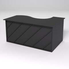 Стол эргономичный офисный СЭ-11А (левосторонний) СТРОНГ в стиле ЛОФТ декор №2, Черный