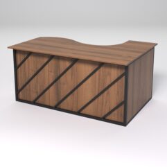 Стол эргономичный офисный СЭ-11А (левосторонний) СТРОНГ в стиле ЛОФТ декор №2, Орех