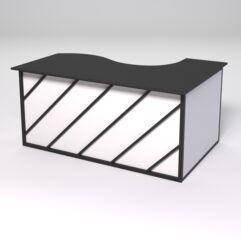 Стол эргономичный офисный СЭ-11А (левосторонний) СТРОНГ в стиле ЛОФТ декор №2, Черный и Белый