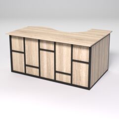 Стол эргономичный офисный СЭ-11А (левосторонний) СТРОНГ в стиле ЛОФТ декор №3, Дуб Сонома