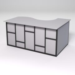 Стол эргономичный офисный СЭ-11А (левосторонний) СТРОНГ в стиле ЛОФТ декор №3, Серый