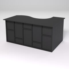 Стол эргономичный офисный СЭ-11А (левосторонний) СТРОНГ в стиле ЛОФТ декор №3, Черный