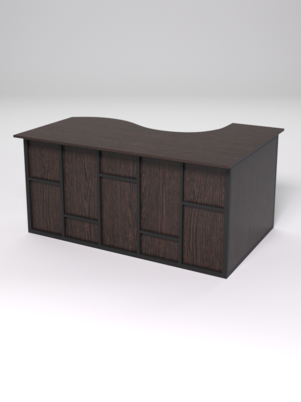 Стол эргономичный офисный СЭ-11А (левосторонний) СТРОНГ в стиле ЛОФТ декор №3, Дуб Венге