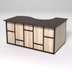 Стол эргономичный офисный СЭ-11А (левосторонний) СТРОНГ в стиле ЛОФТ декор №3, Дуб Венге и Дуб Сонома