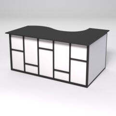 Стол эргономичный офисный СЭ-11А (левосторонний) СТРОНГ в стиле ЛОФТ декор №3, Черный и Белый