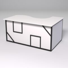 Стол эргономичный офисный СЭ-11А (левосторонний) СТРОНГ в стиле ЛОФТ декор №4, Белый