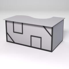 Стол эргономичный офисный СЭ-11А (левосторонний) СТРОНГ в стиле ЛОФТ декор №4, Серый