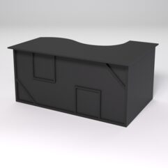 Стол эргономичный офисный СЭ-11А (левосторонний) СТРОНГ в стиле ЛОФТ декор №4, Черный