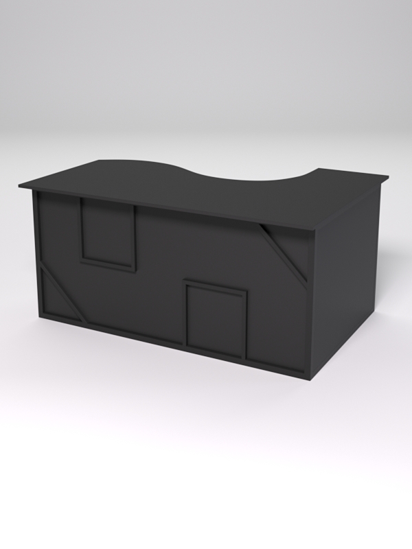 Стол эргономичный офисный СЭ-11А (левосторонний) СТРОНГ в стиле ЛОФТ декор №4, Черный