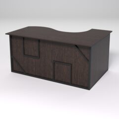 Стол эргономичный офисный СЭ-11А (левосторонний) СТРОНГ в стиле ЛОФТ декор №4, Дуб Венге