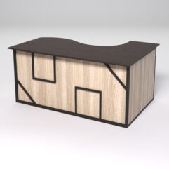 Стол эргономичный офисный СЭ-11А (левосторонний) СТРОНГ в стиле ЛОФТ декор №4, Дуб Венге и Дуб Сонома