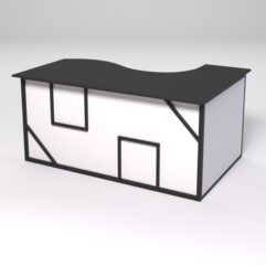 Стол эргономичный офисный СЭ-11А (левосторонний) СТРОНГ в стиле ЛОФТ декор №4, Черный и Белый