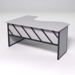 Стол эргономичный офисный СЭ-12 (правосторонний) СТРОНГ в стиле ЛОФТ декор №2, Серый