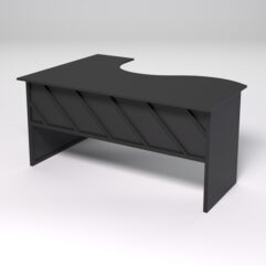 Стол эргономичный офисный СЭ-12 (правосторонний) СТРОНГ в стиле ЛОФТ декор №2, Черный