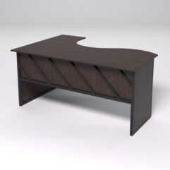 Стол эргономичный офисный СЭ-12 (правосторонний) СТРОНГ в стиле ЛОФТ декор №2, Дуб Венге