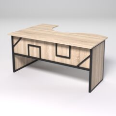 Стол эргономичный офисный СЭ-12 (правосторонний) СТРОНГ в стиле ЛОФТ декор №4, Дуб Сонома