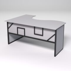 Стол эргономичный офисный СЭ-12 (правосторонний) СТРОНГ в стиле ЛОФТ декор №4, Серый