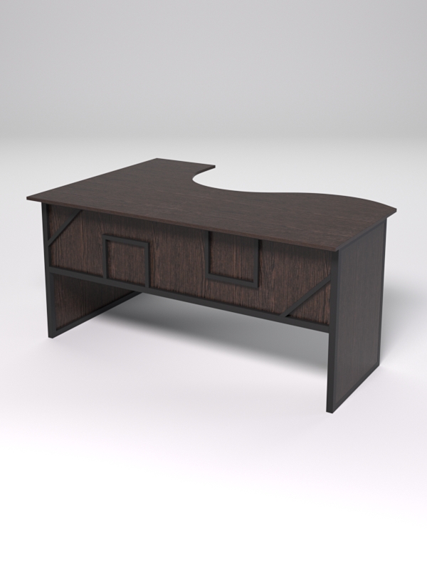 Стол эргономичный офисный СЭ-12 (правосторонний) СТРОНГ в стиле ЛОФТ декор №4, Дуб Венге