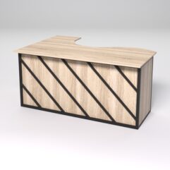 Стол эргономичный офисный СЭ-12А (правосторонний) СТРОНГ в стиле ЛОФТ декор №2, Дуб Сонома