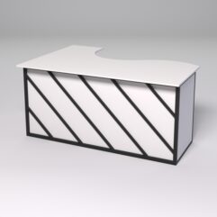 Стол эргономичный офисный СЭ-12А (правосторонний) СТРОНГ в стиле ЛОФТ декор №2, Белый