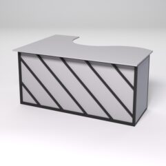 Стол эргономичный офисный СЭ-12А (правосторонний) СТРОНГ в стиле ЛОФТ декор №2, Серый