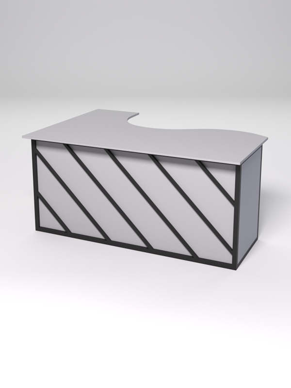 Стол эргономичный офисный СЭ-12А (правосторонний) СТРОНГ в стиле ЛОФТ декор №2, Серый