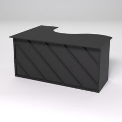 Стол эргономичный офисный СЭ-12А (правосторонний) СТРОНГ в стиле ЛОФТ декор №2, Черный