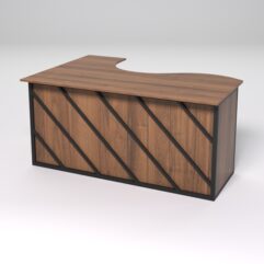 Стол эргономичный офисный СЭ-12А (правосторонний) СТРОНГ в стиле ЛОФТ декор №2, Орех