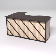 Стол эргономичный офисный СЭ-12А (правосторонний) СТРОНГ в стиле ЛОФТ декор №2, Дуб Венге и Дуб Сонома