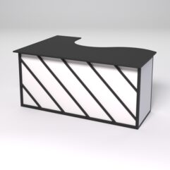 Стол эргономичный офисный СЭ-12А (правосторонний) СТРОНГ в стиле ЛОФТ декор №2, Черный и Белый