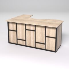 Стол эргономичный офисный СЭ-12А (правосторонний) СТРОНГ в стиле ЛОФТ декор №3, Дуб Сонома