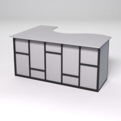 Стол эргономичный офисный СЭ-12А (правосторонний) СТРОНГ в стиле ЛОФТ декор №3, Серый