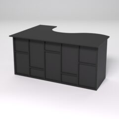 Стол эргономичный офисный СЭ-12А (правосторонний) СТРОНГ в стиле ЛОФТ декор №3, Черный