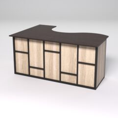 Стол эргономичный офисный СЭ-12А (правосторонний) СТРОНГ в стиле ЛОФТ декор №3, Дуб Венге и Дуб Сонома