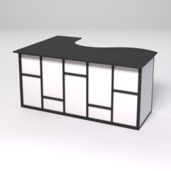 Стол эргономичный офисный СЭ-12А (правосторонний) СТРОНГ в стиле ЛОФТ декор №3, Черный и Белый