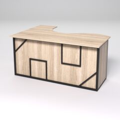 Стол эргономичный офисный СЭ-12А (правосторонний) СТРОНГ в стиле ЛОФТ декор №4, Дуб Сонома