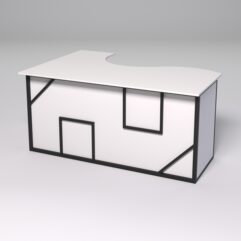 Стол эргономичный офисный СЭ-12А (правосторонний) СТРОНГ в стиле ЛОФТ декор №4, Белый