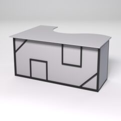 Стол эргономичный офисный СЭ-12А (правосторонний) СТРОНГ в стиле ЛОФТ декор №4, Серый